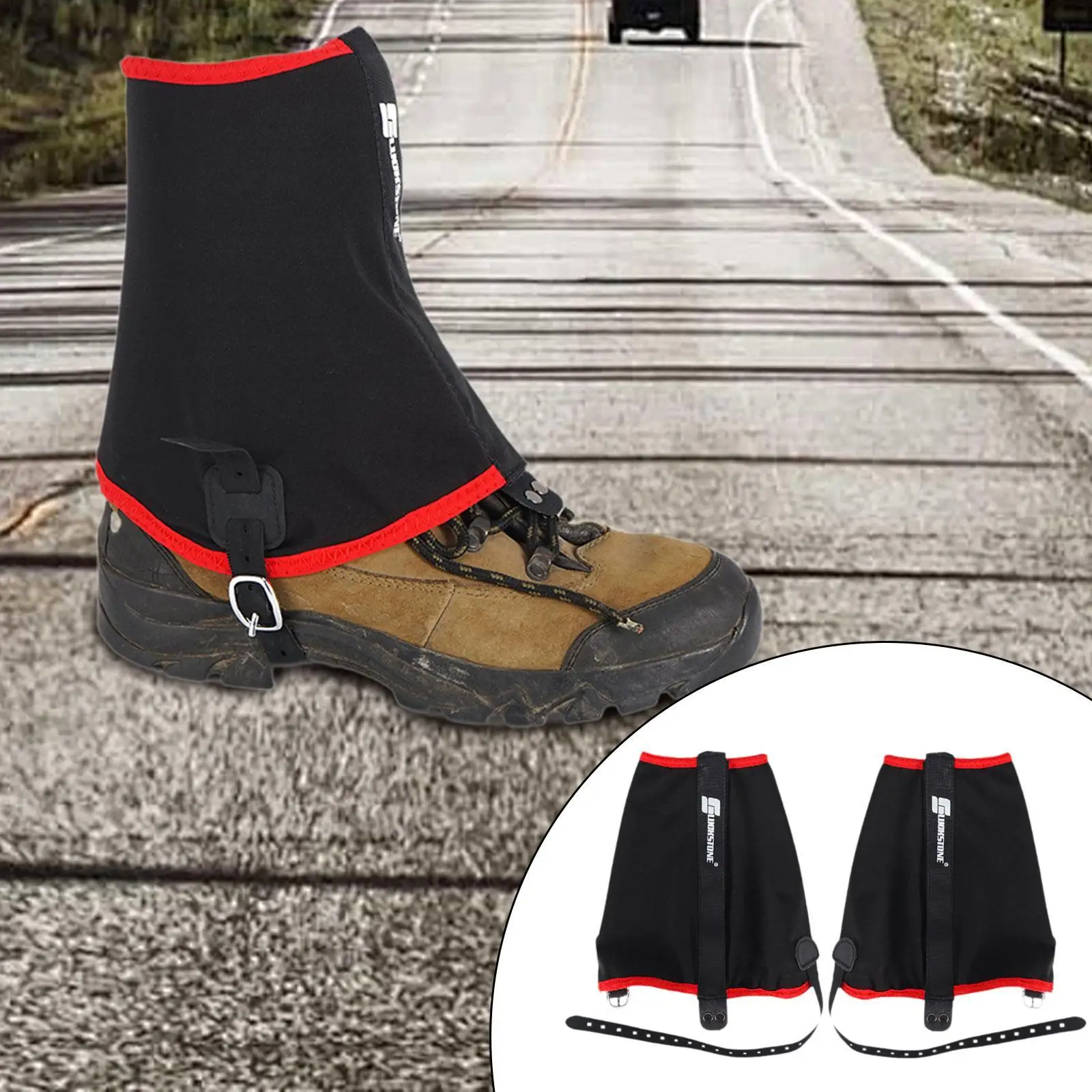 Durable Leg Gaiters Shoe Covers for Hiking Boots Adjustable Straps Waterproof Fabric Lightweight Portable for Walking Camping