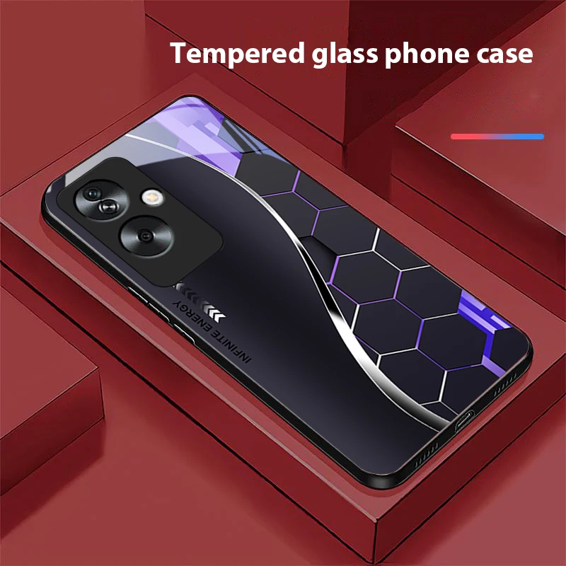 الخيال العلمي فضي أبيض ل ممن لهم A79 5G 58 78 74 60 4G رينو 11F Realme GT 6 11 نوت 50 10 C55 X2 الزجاج المقسى الأسود جراب هاتف