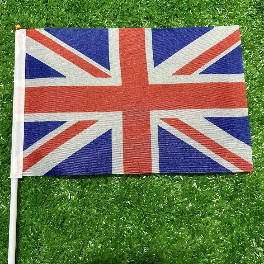 (SKY FLAG) UK Handflagge 21*14cm 10/20/50 Stück UK Flagge Großbritannien Vereinigtes Königreich Handwimpelflaggen mit Kunststoffstangen – Detail 4