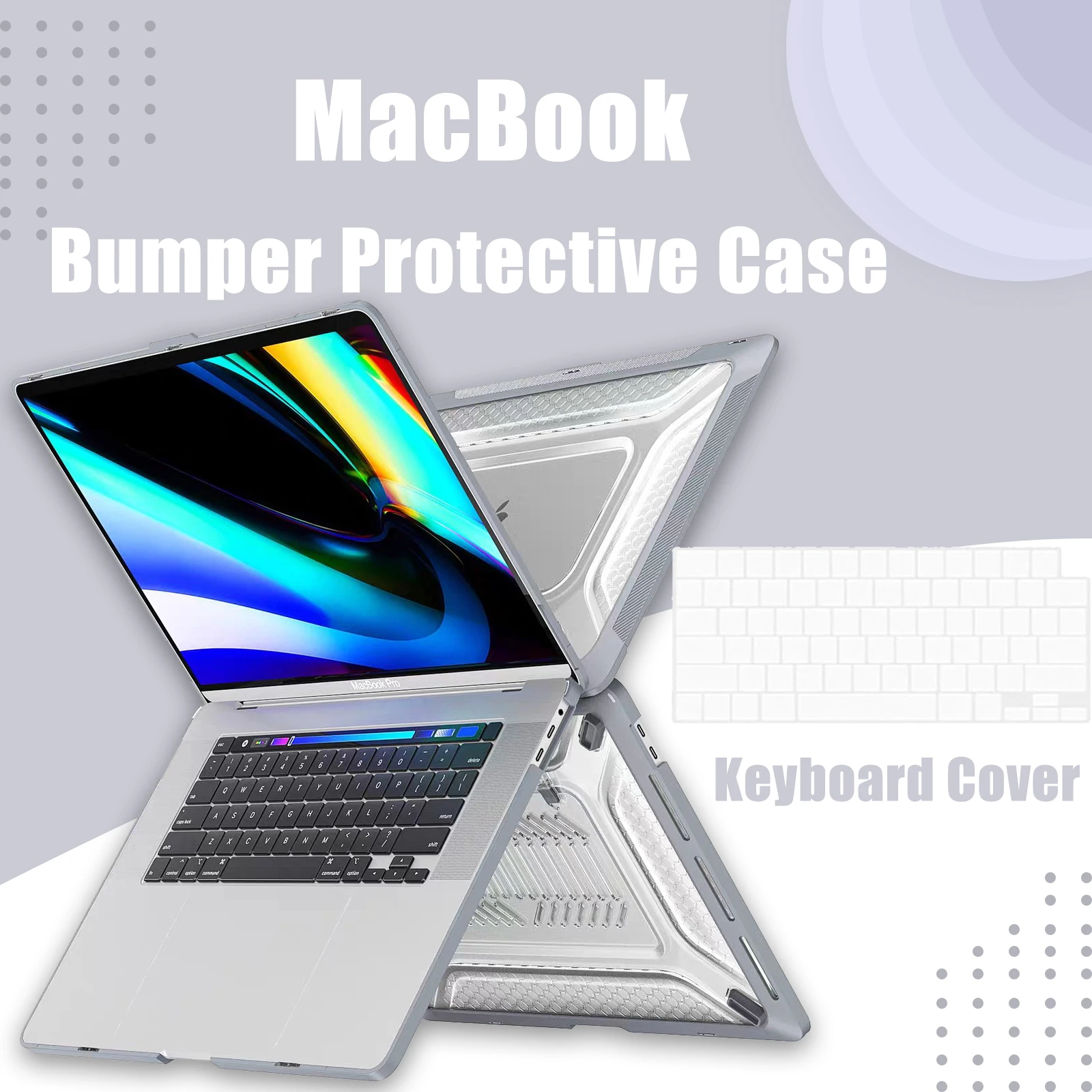 

Compatible With MacBook Pro 14 16 inch Case M4 M3 M2 M1 Pro/Max, Heavy Duty TPU Bumper Hard Case With Kickstand&Keyboard Skin