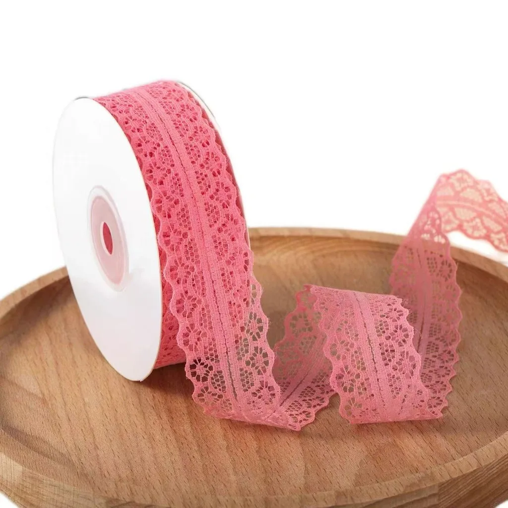 Wavy Ribbon Polyester Flower Wrapping Ribbon Hollow Out Lace Ribbon Semi Transparent For Cake Baking Decoration Wedding Flower