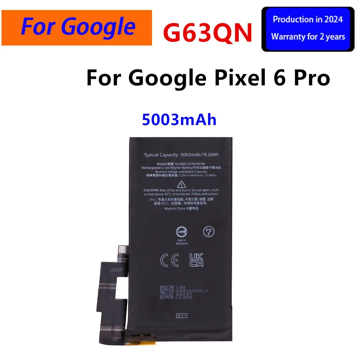 100% Orginal G63QN 5003mAh Replacement Battery For HTC Google Pixel 6 Pro Pixel 6Pro Mobile Phone Batteries