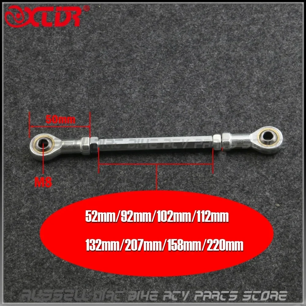 52mm 92mm ~ 220mm Steering Ball Go kart Tie Turn Rod Joint  8mm hole For  Gokart Hotrod Project Buggy