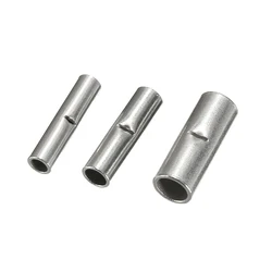 10/50 Niet-Geïsoleerde Butt Draad Connector Ferrules Elektrische Kabel Terminal Koper Kaal Vertind Crimp Terminal 0.2-35mm2 26-2awg