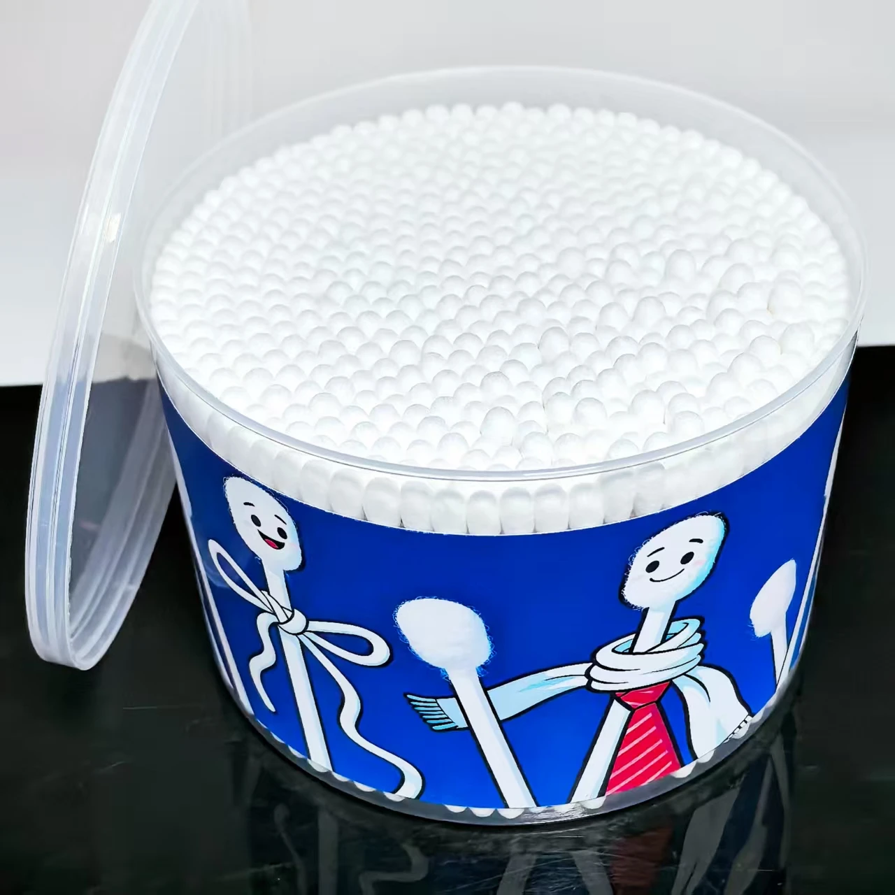 500개입 새해 복 많이 받으세요 박스 세트 창의적인 면봉, 양면 성인용 면봉, 일상 청소용 면봉