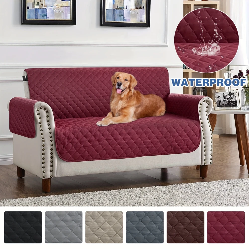 1pc Waterproof Pet-Friendly Sofa Cover with Diamond Pattern Design - Easy Clean, Modern Slipcover for Living Room & Office Decor