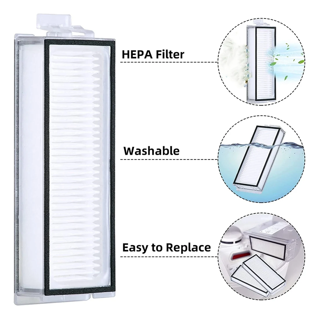 Kit d'accessoires pour aspirateur Xiaomi Roborock Q7, Q7 +, Q7 Max, Q7 Max +, pièces de rechange, 16 pièces