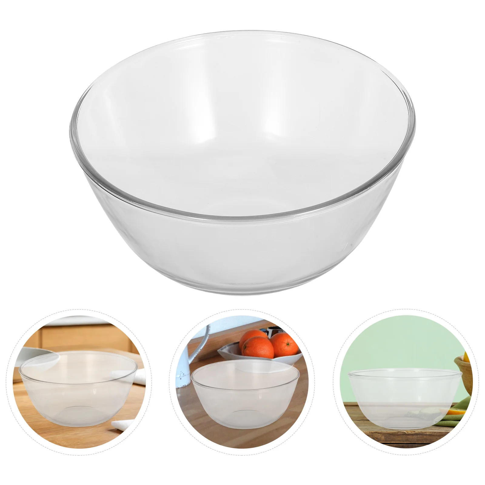 

Glass Bowls for Kitchen Salad Mixing Fruit Small Prep Deep Serving Clear Counter