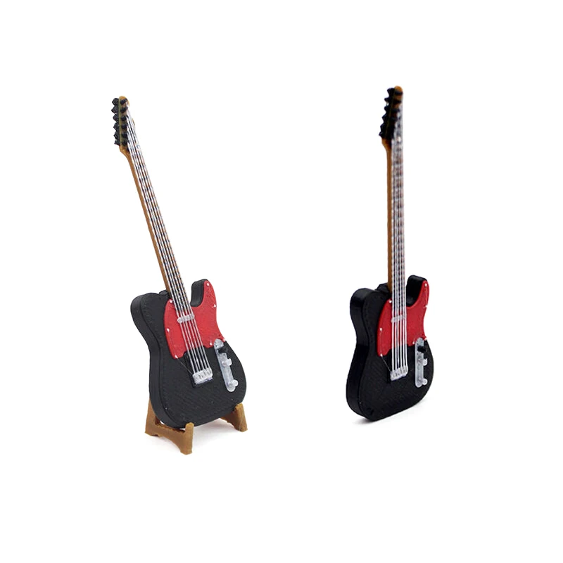 새로운 1:12 인형집 미니어처 전기 기타 장식품 인형 집 장면 장식 미니어처 악기 장난감 액세서리