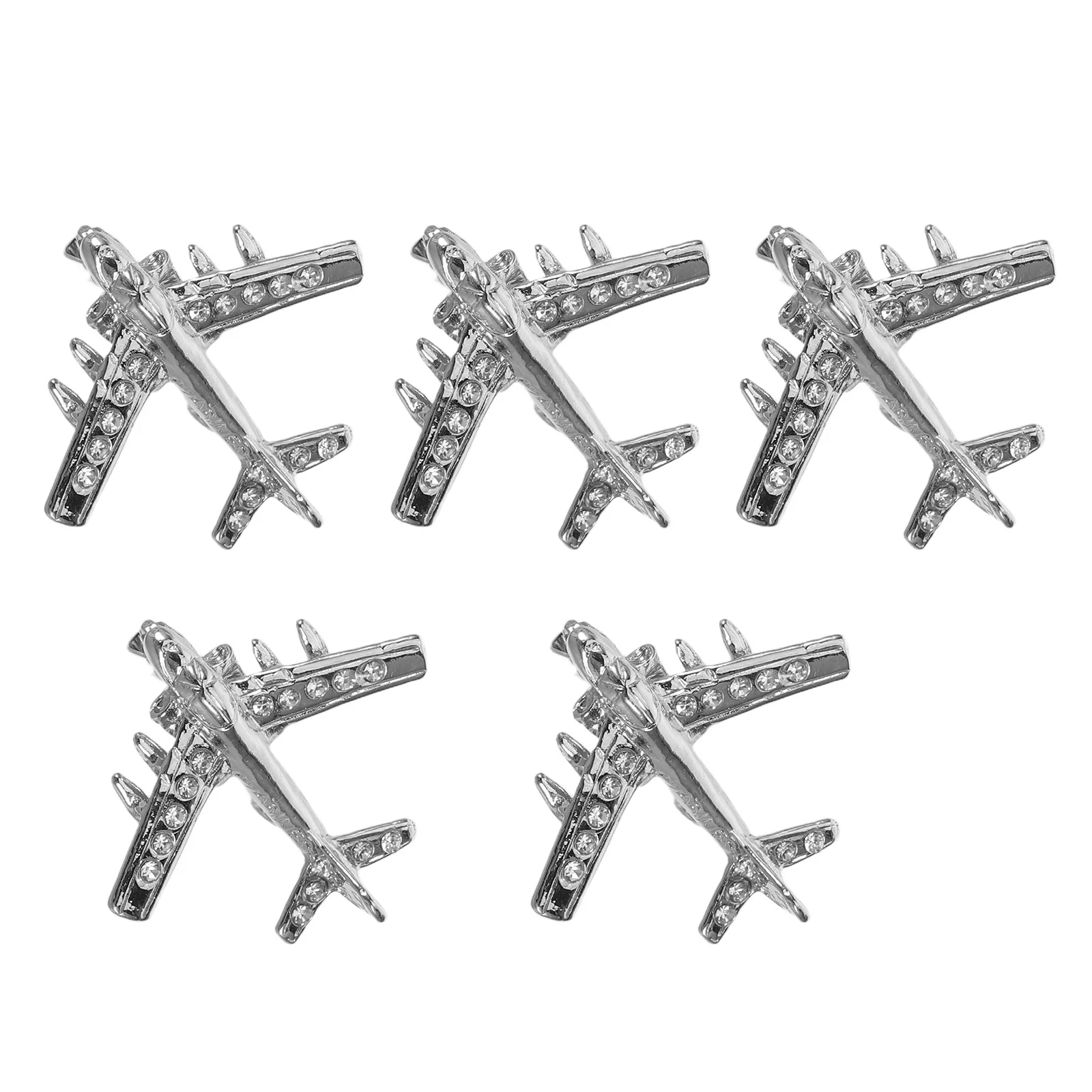 

5pcs Airplane Brooch Pins Metal Lapel Pin Badge For Women Men Shirt Jacket Bag Accessories Flight Jewelry Collar Pin