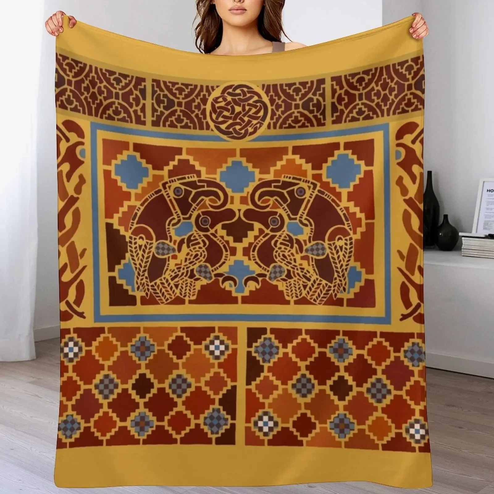 

Imagining Sutton Hoo: The Eagles Throw Blanket blankets ands Luxury Designer Decorative Throw Soft Beds Blankets