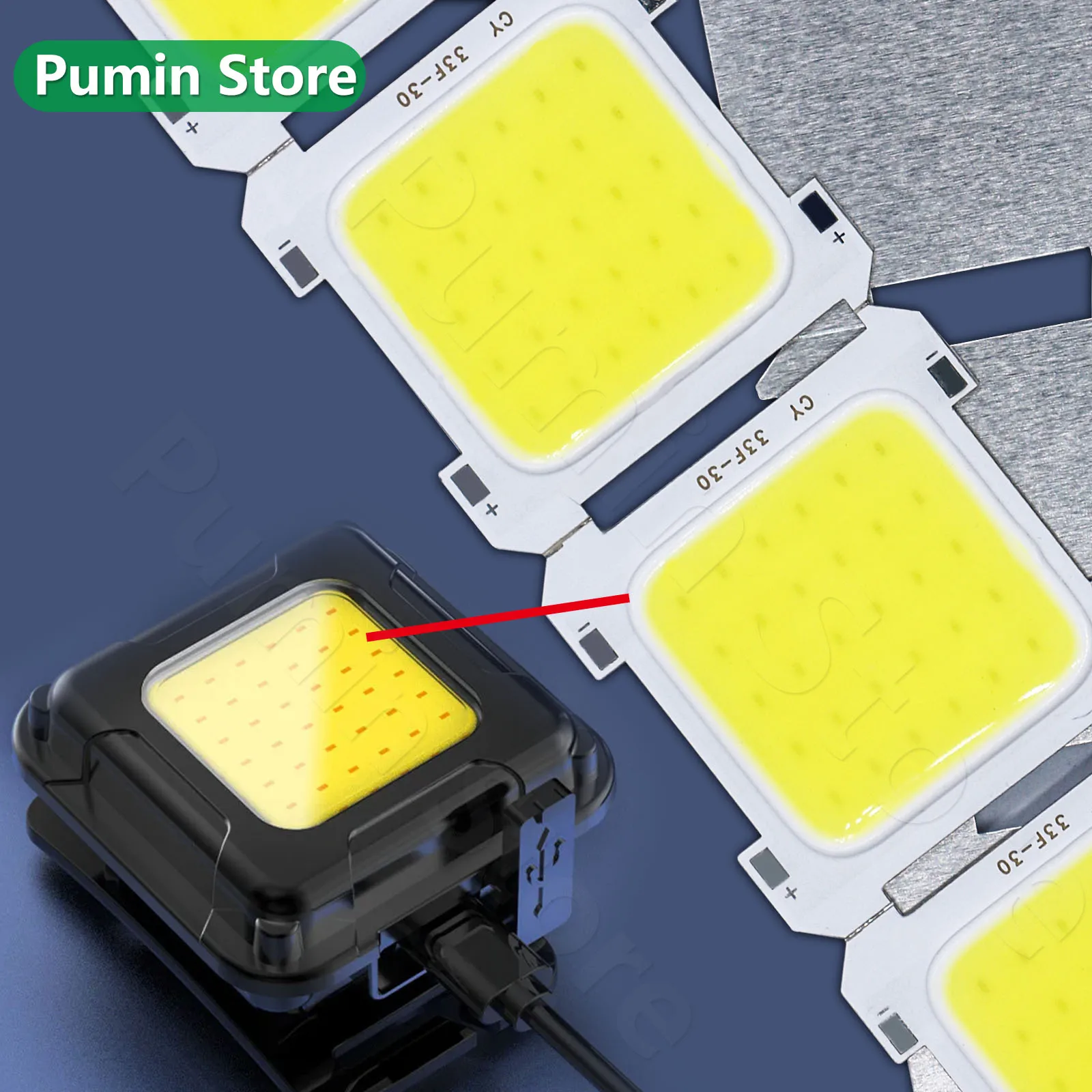 

1-100 PCS Mini Keychain Camping LED Light bead 3V Strong Light Flashlight COB Easy to Carry Square White Warm Light Outdoor DIY