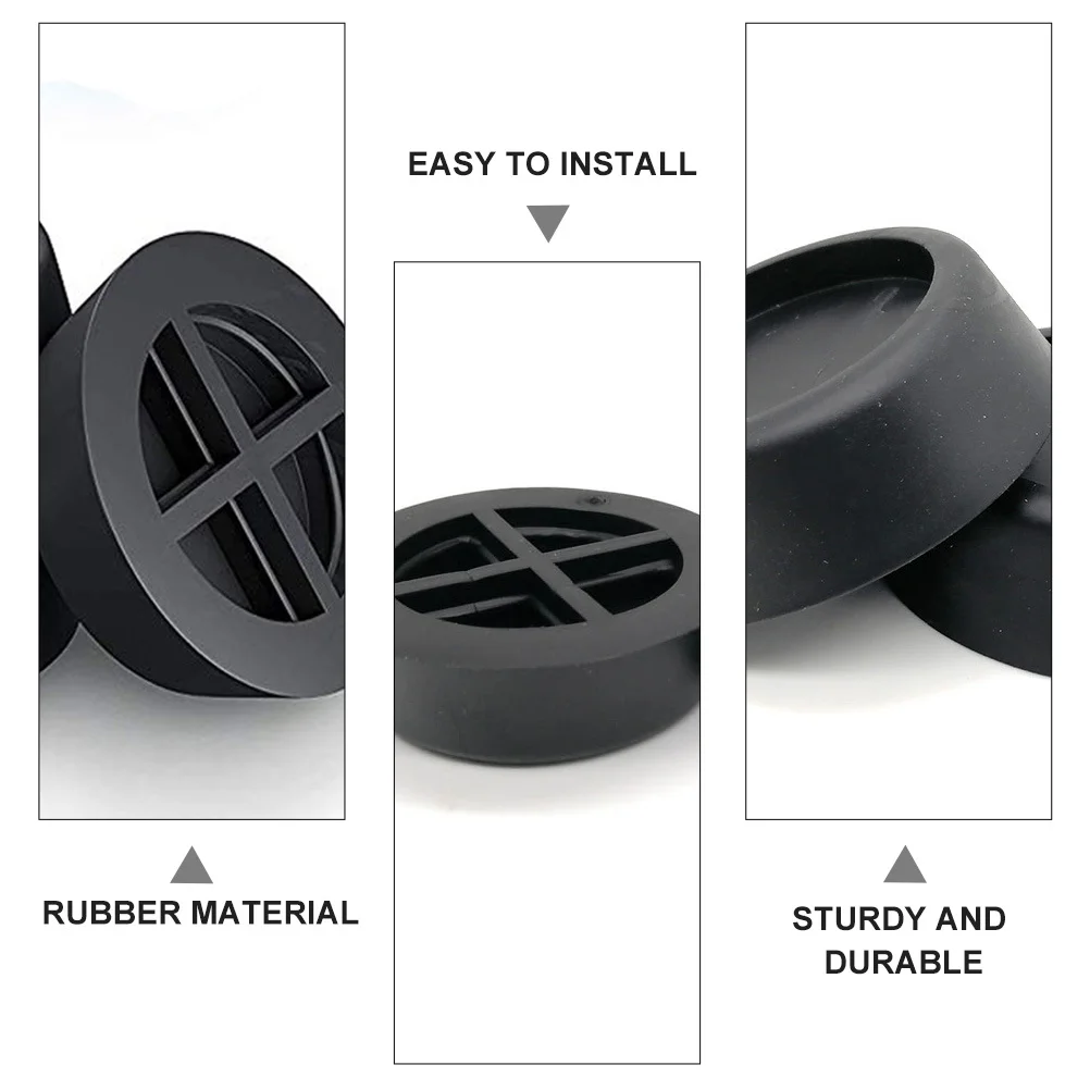 

8pcs Anti Vibration Pads Black Rubber Foot Pads For Washing Machine Furniture Shockproof Non-Slip Wear-Resistant Lifting Pad