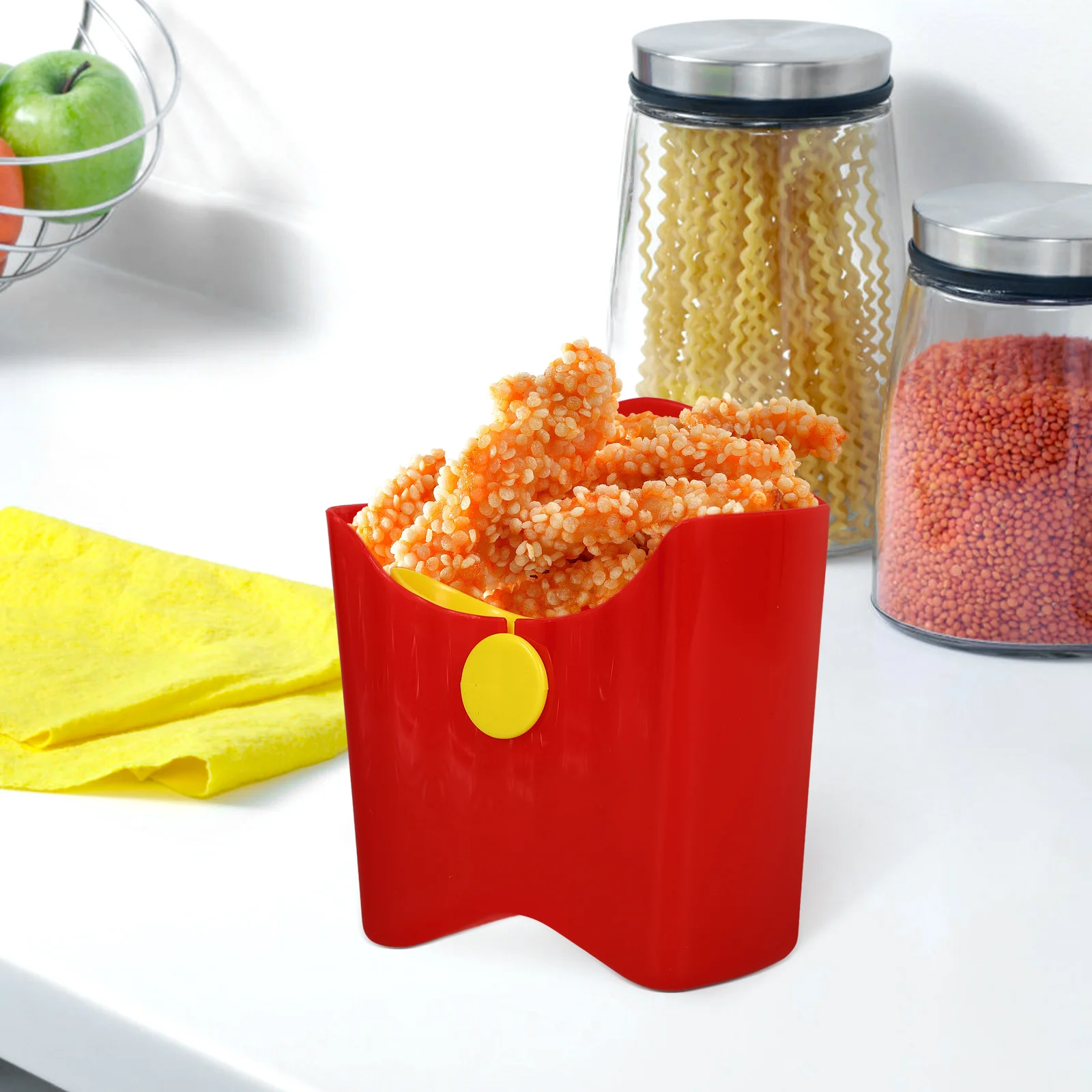 

1pc Reusable Containers Multi Function French Fries Holder Portable Cups Lightweight Plastic Take Out Snack Boxes Outdoor Travel