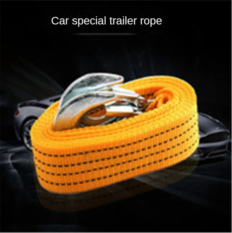 

4M Heavy Duty 3Ton Car Tow Cable Towing Pull Rope Strap Hooks Van Road Recovery