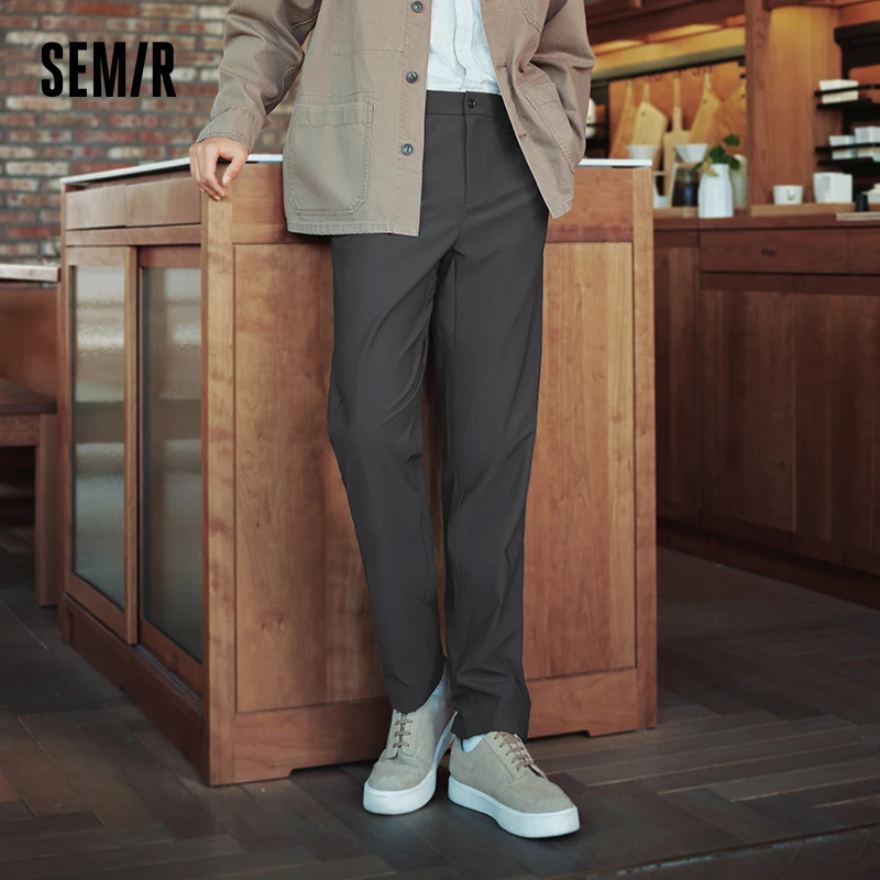 Semir Casual Pants Men 2024 Autumn New Solid Color Versatile Commute Long Pants Easy to Maintain Tapered Pants