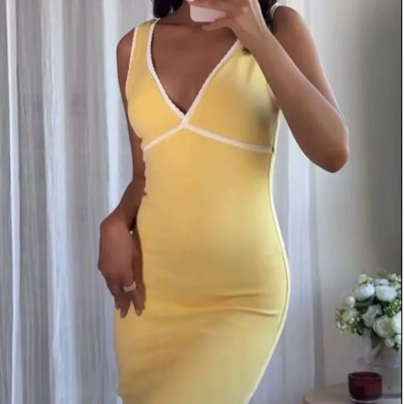 Damska letnia sukienka bez pleców Długa sukienka jednoczęściowa Suknia Kamizelka Bez rękawów Sukienki na zamówienie Satynowe sukienki MIDI 2025 Odzież projektantów