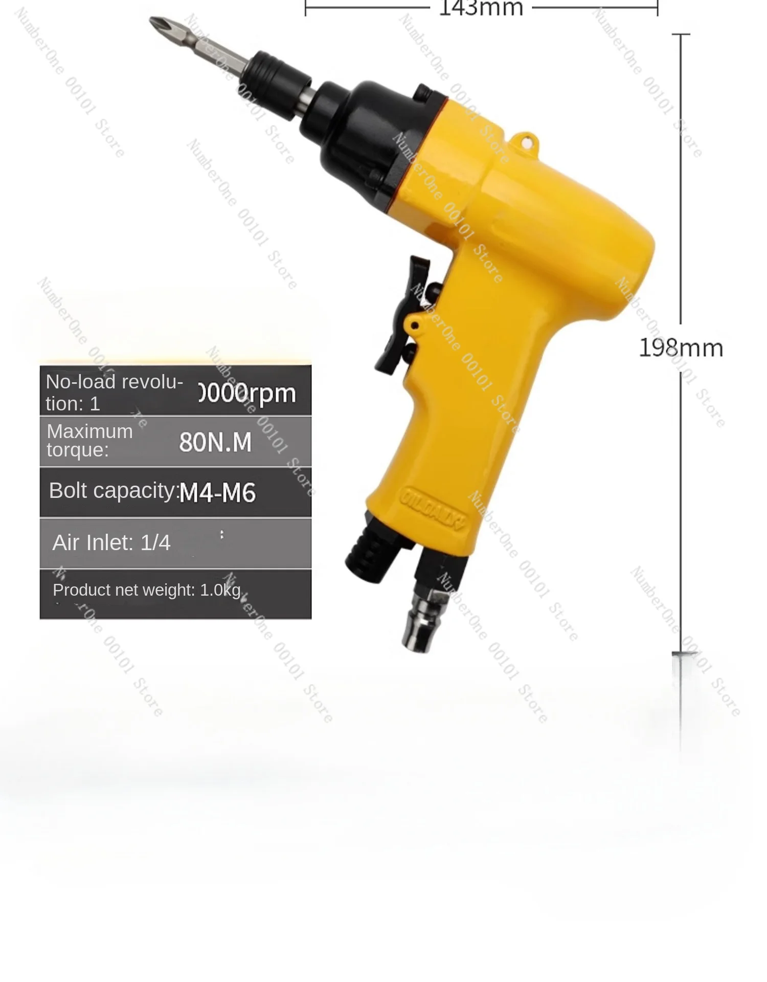 Heavy Pistol Pneumatic Air Batch Industrial Grade Screwdriver Taper Driver Air Batch Home Improvement Tools