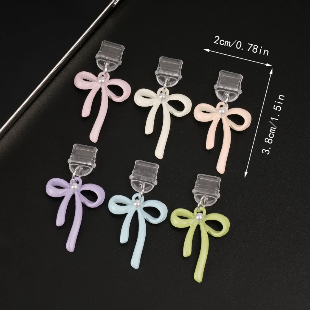 Cute Milk Colored Butterfly Dust Plug For Iphone Lightning Connector And Type-c Oval Connector Cartoon Phone Dust Plug Pendant