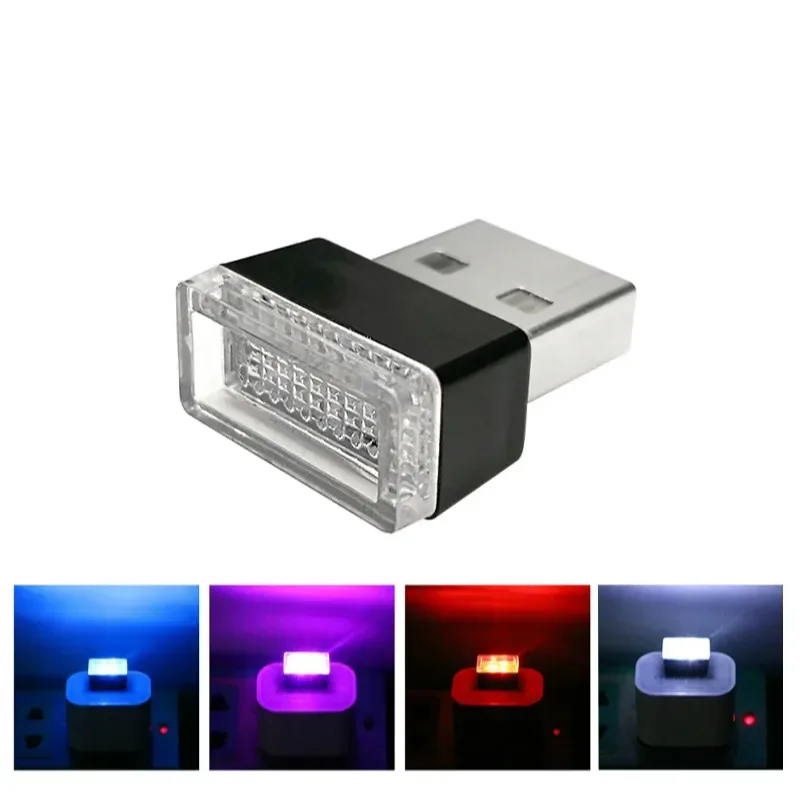 سيارة USB المحيطة ضوء الاكريليك اللون الصدام USB المحيطة ليلة ديكور الإضاءة ضوء اكسسوارات السيارات الداخلية سيارة الديكور