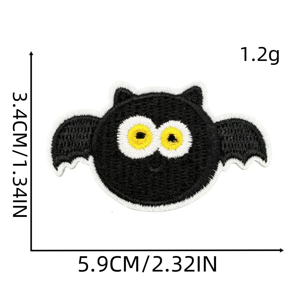 Halloween Costume Embroidery Patches Iron-on For Clothing  Kids Spider Bat Ghost Pumpkin Cat Applique DIY Brooch Accessories