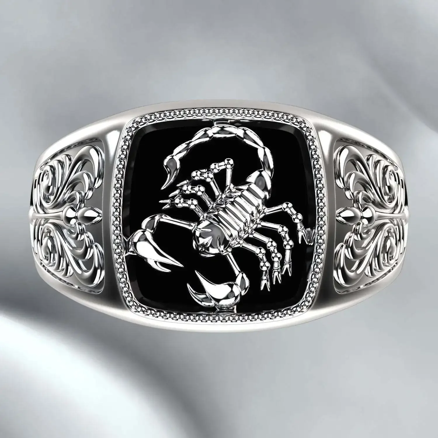 S925 Sterling Silber Ring Neuer Kreativer Skorpion-Prägungsring für Herren Skorpion-Gedenktag Geschenk – Detail 2