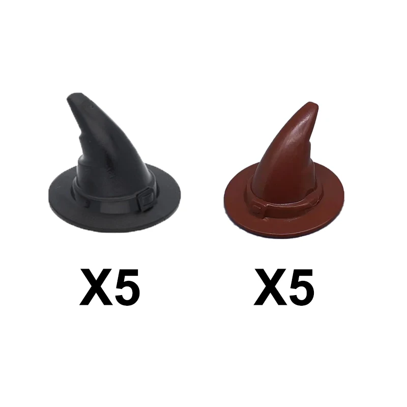 MOC – accessoire de figurine de ville, bloc de construction, capitaine Pirate, sorcière, Cowboy magique, Clown, chapeau académique, capuche, robe de baccalauréat, Cape, jouet, cadeaux