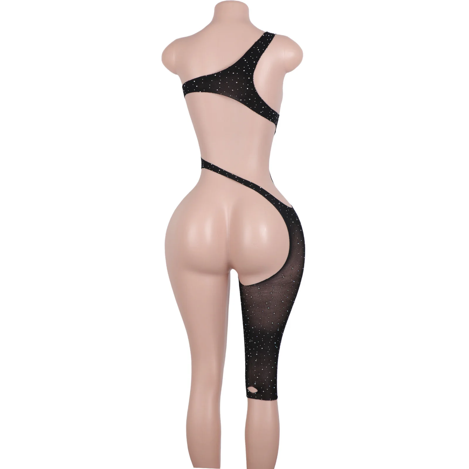 Women's  Dancewear Night Club Cutout Mesh Shorts With Sheer Net and Hot Sale Garter Leg Wraps for Wholesale Exotic Performance view 3