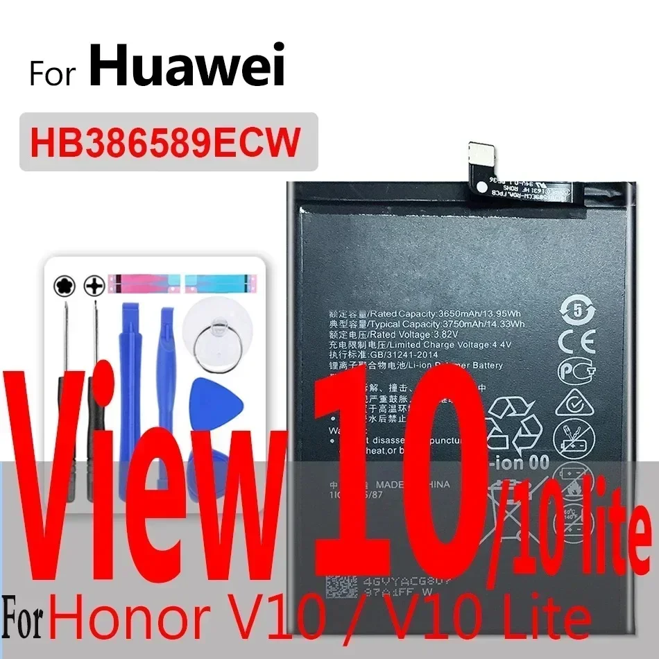 Battery For Huawei P6 P7 P8 P9 P10 P20 P30 Plus Lite mini Pro 2017/Nova 2 3 4 2i 3i 3E 4e 5i/for honor View 10 V10 HB386589ECW