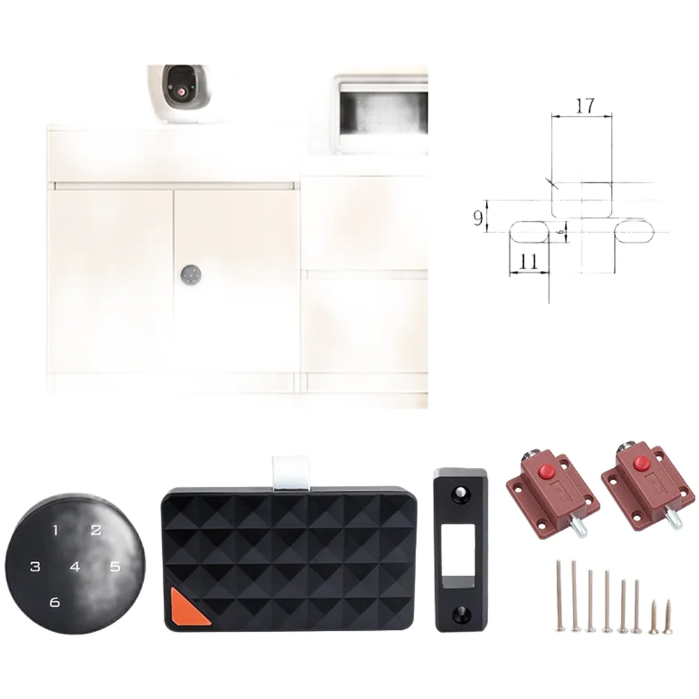 Electronic Combination Lock with Touch Keypad for Cabinet Drawer Rotary Tongue Mechanism Wide Compatibility Design