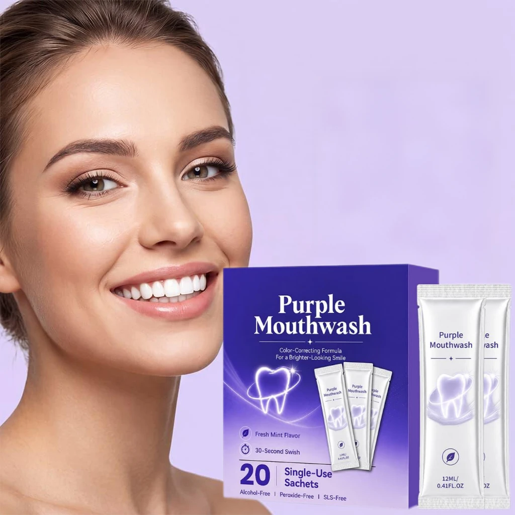 Color‑Correcting Brighten Smile Oral Care Fresh Mint Professional 30Second Teeth Yellow Removal Fresh Mouthwash Purple Mouthwash