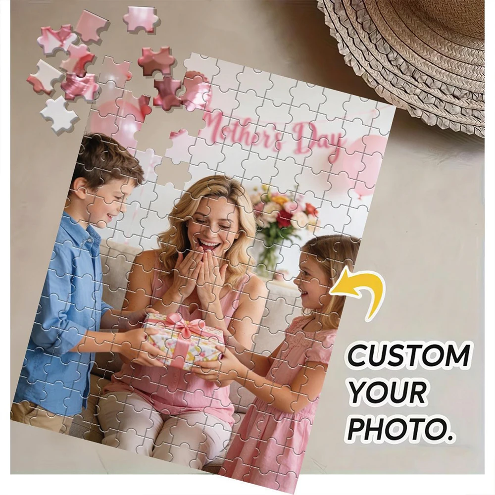 35/300/500/1060pcs Personalized Custom Photo Puzzle Holiday Commemorative Photos Wooden/cardboard for Adults DIY Toys Decoration