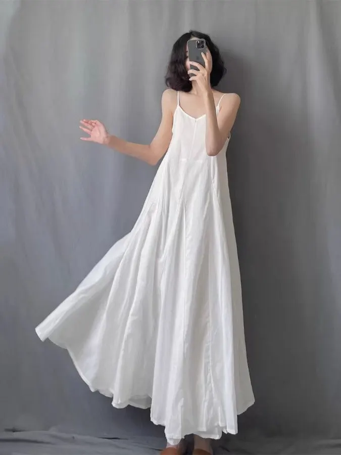 Vestido Midi F em Camadas Duplas Preto e Branco com Saia Psada em Folhas, Tamanho ande, Estilo A-Line