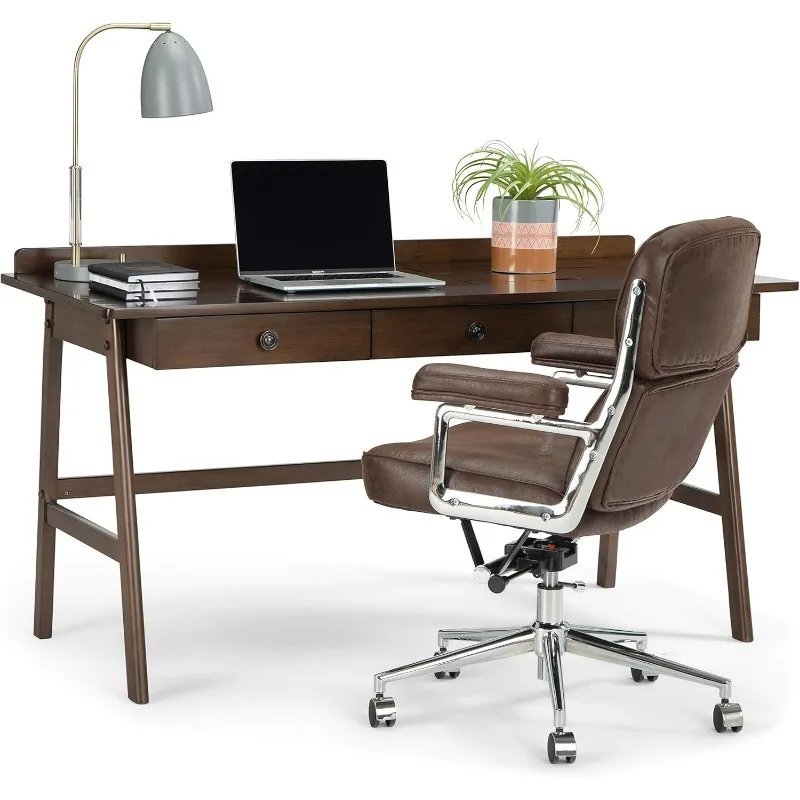 Massivholz breiter Home-Office-Schreibtisch, Schreibtisch, Arbeitsplatz, Studiert isch möbel, natürliches Antik braun