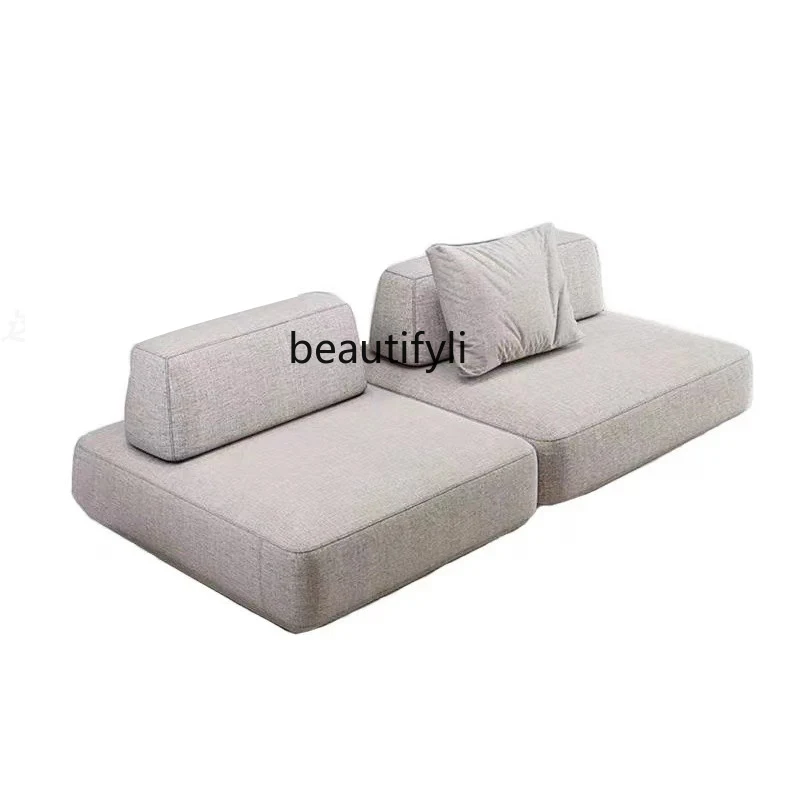 

HJ Sofa Living Room Small Apartment Cream Three-Seat Double-Sided Square Fabric Module Combination