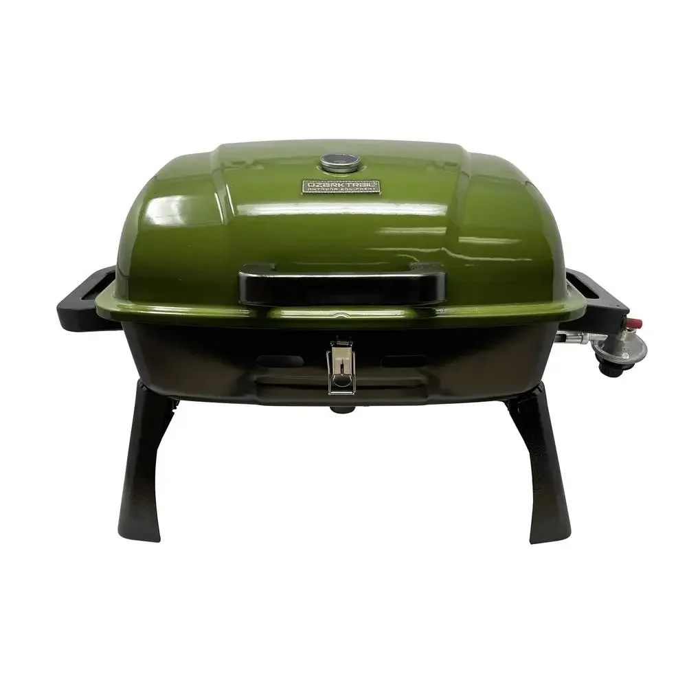 

Portable Propane Grill Griddle Plate Cooking Grid Burner BBQ Camp Stove 1lb Cylinder Heat Control Hood Ignition Camping RV