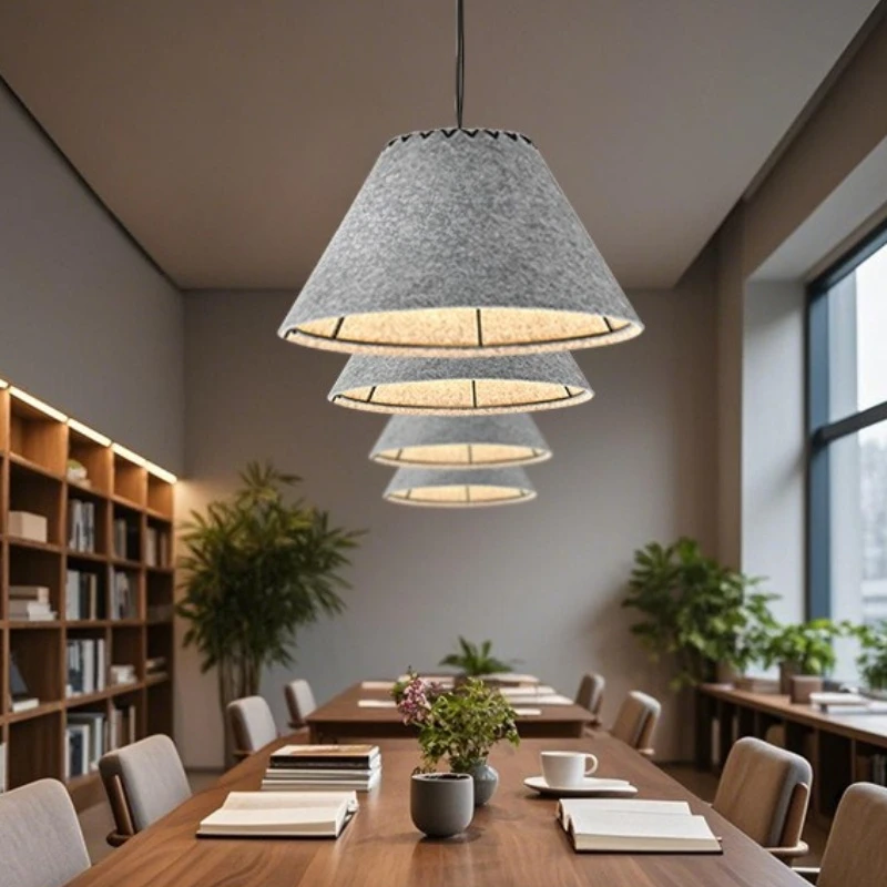 Felt Lampshade Sound Absorption Pendant Lights Study Room Bedroom Hotel Lighting Fixtures Living Room Homestay Adorn Chandelier