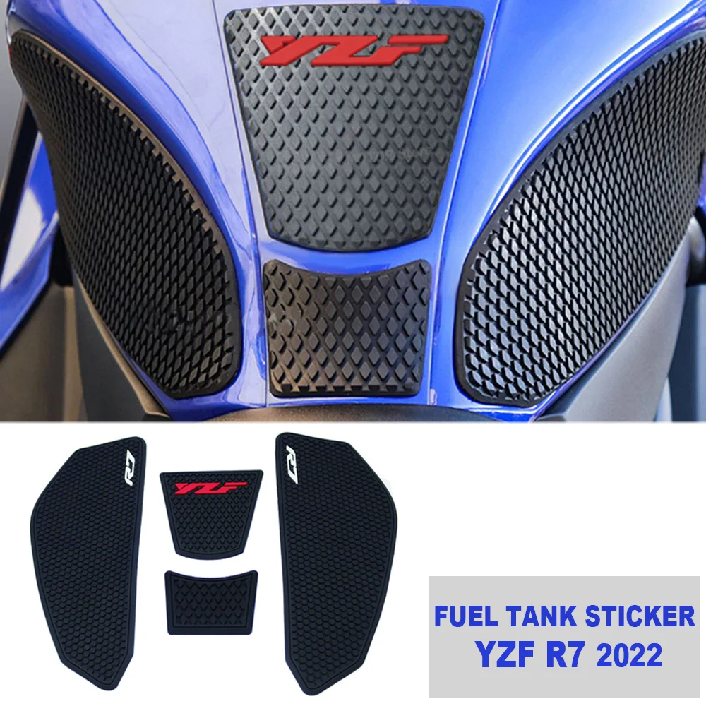 

For YAMAHA R7 2022 Motorcycle Accessories Tank Pad Rubber Non-Slip Protector Sticker Side Traction Kneepad Decal Kit