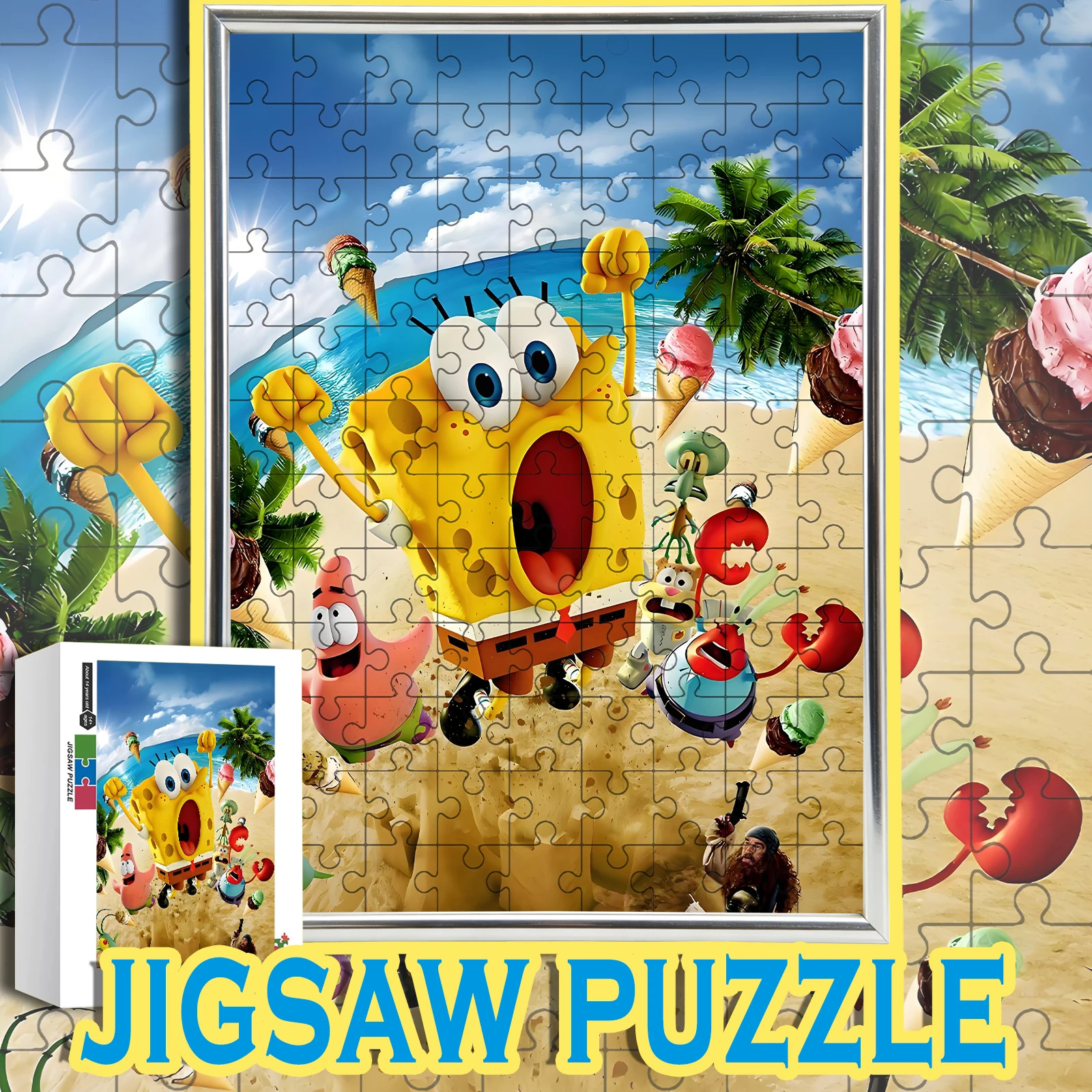 

Wooden SpongeBob Beach Party Puzzle 108-1000pcs, Color Box - Patrick & Bikini Bottom Friends Art