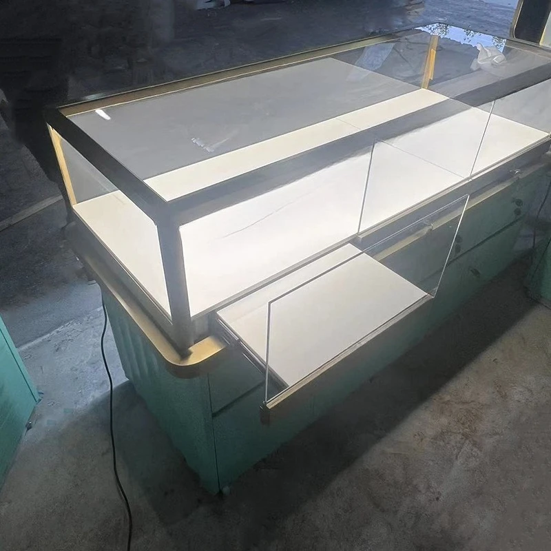 Jewelry Display Cabinet for Jade Polished Paint Showcase Retail Store Multi-Point Display Cabinet Wholesale Customizable