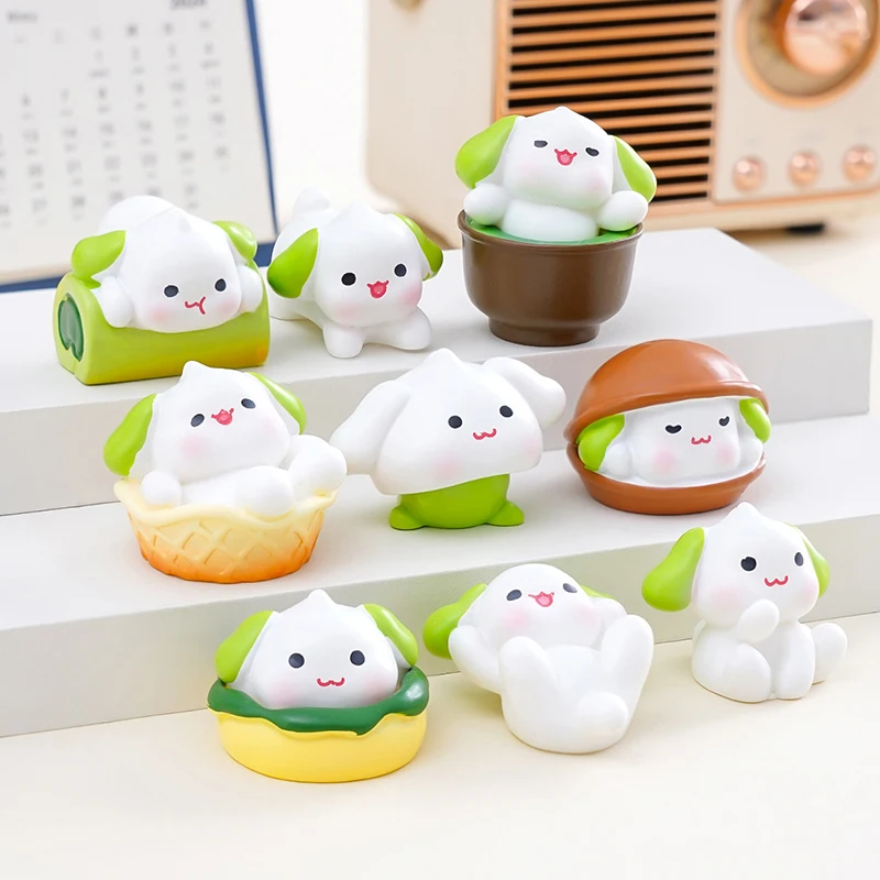 귀여운 강아지 입상 수지 DIY 공예 마이크로 풍경 데스크탑 작은 장식품 동상 장식 미니 동물 동상