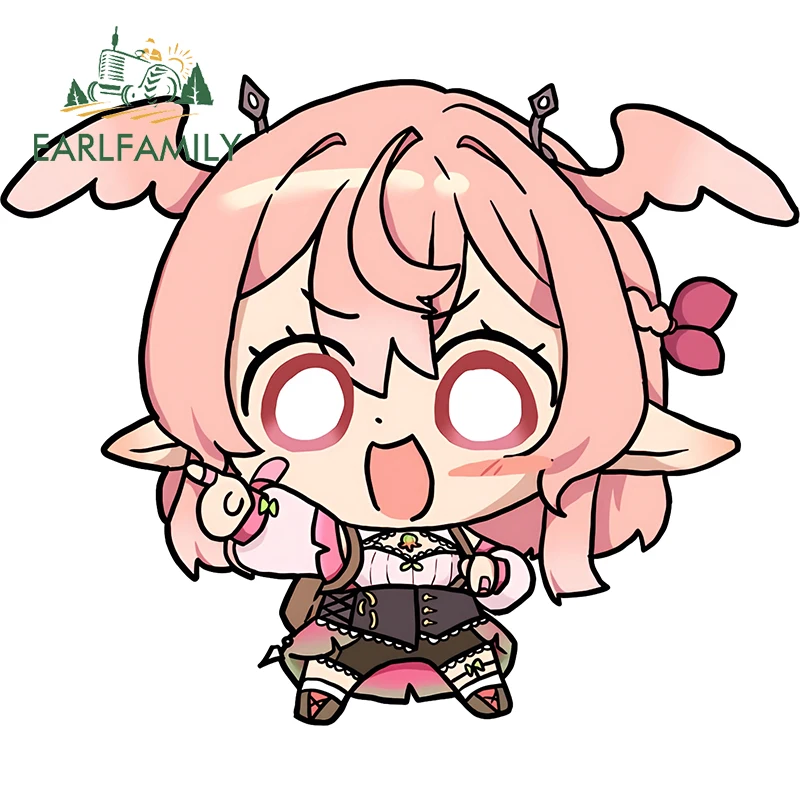 Фото EARLFAMILY Наклейка Chibi Linnea Genshin Impact, мультяшная наклейка на лобовое стекло, водонепроницаемая, для маскировки царапин, для термоса/бутылки для хранения