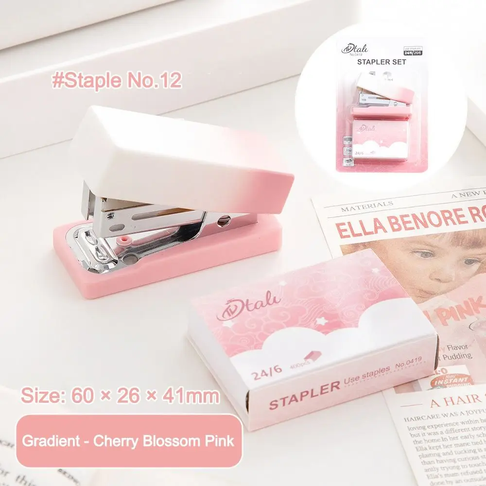 Durable Gradient Cat Claw Mini Stapler with Staples Multifunctional Stapler Set Paper Binder Student Stationery