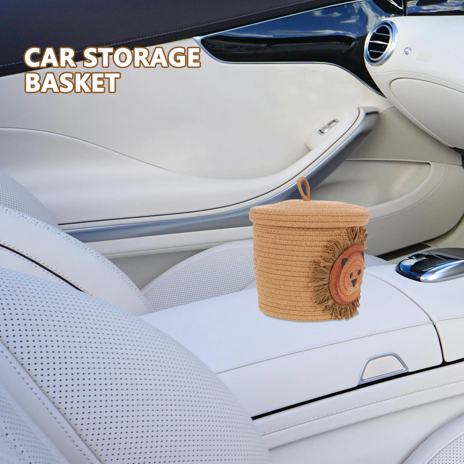 

Cute Lion Rope Basket Storage Bin For Cat Foldable Laundry Hamper Wicker Basket Boho Nursery Organizer Large Capacity Durable
