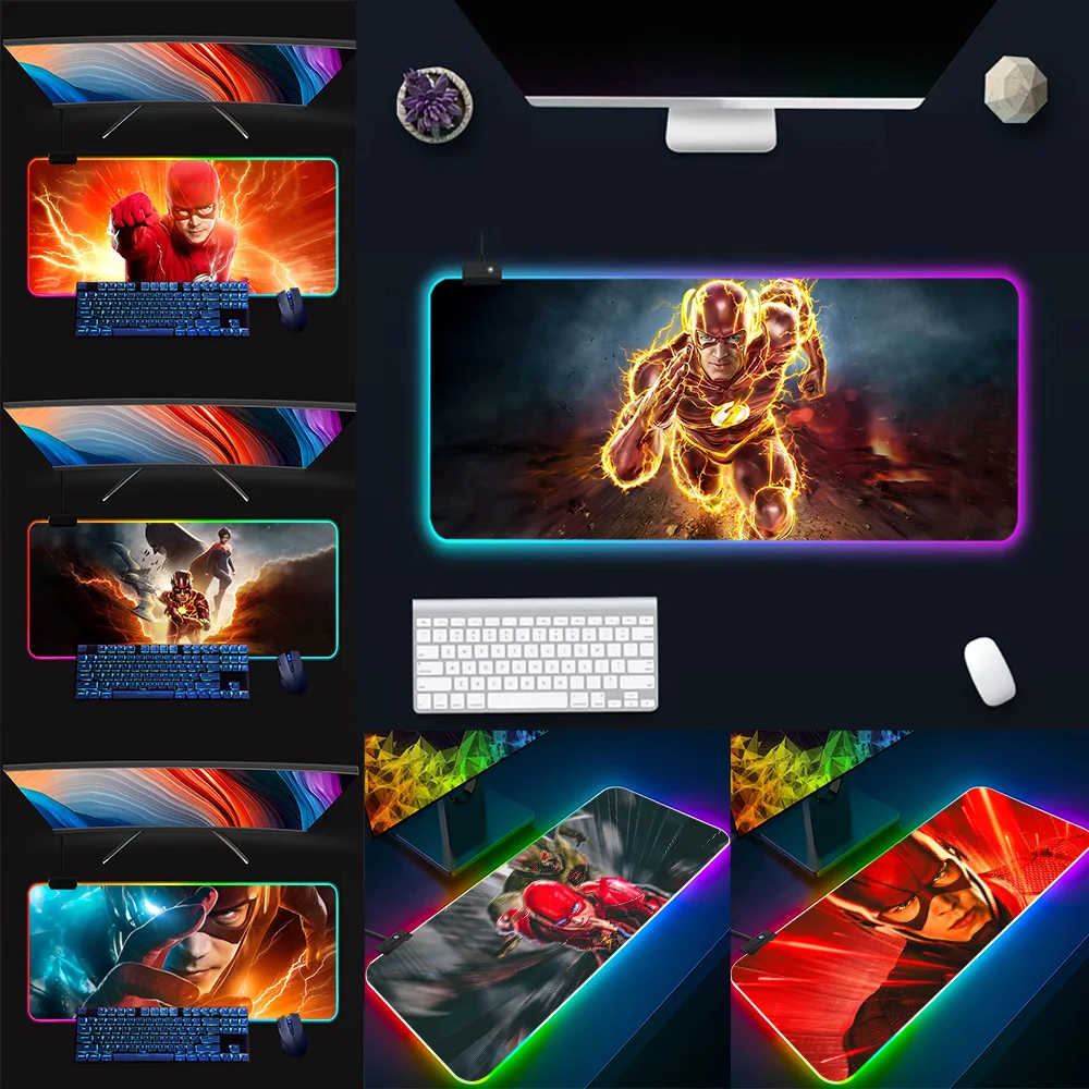 

Marvel Super Flash RGB Pc Gamer Keyboard Mouse Pad Mousepad LED Glowing Mouse Mats Rubber Gaming Computer Mausepad