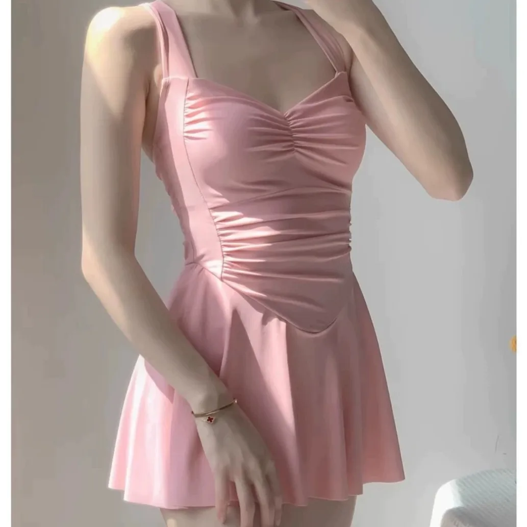 

Women's One-piece Swimsuit with Solid Color Suspender, Slim Fit and Sexy, Backless, Hot Spring Bath, Cute Swimsuit Outfit