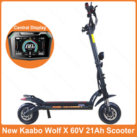 2024 Newest EU Stock Kaabo Wolf Warrior X 60V 21Ah 10inch Dual Motor 2*1100W Foldable Audlt KB Wolf Warrior X Electric Scooter