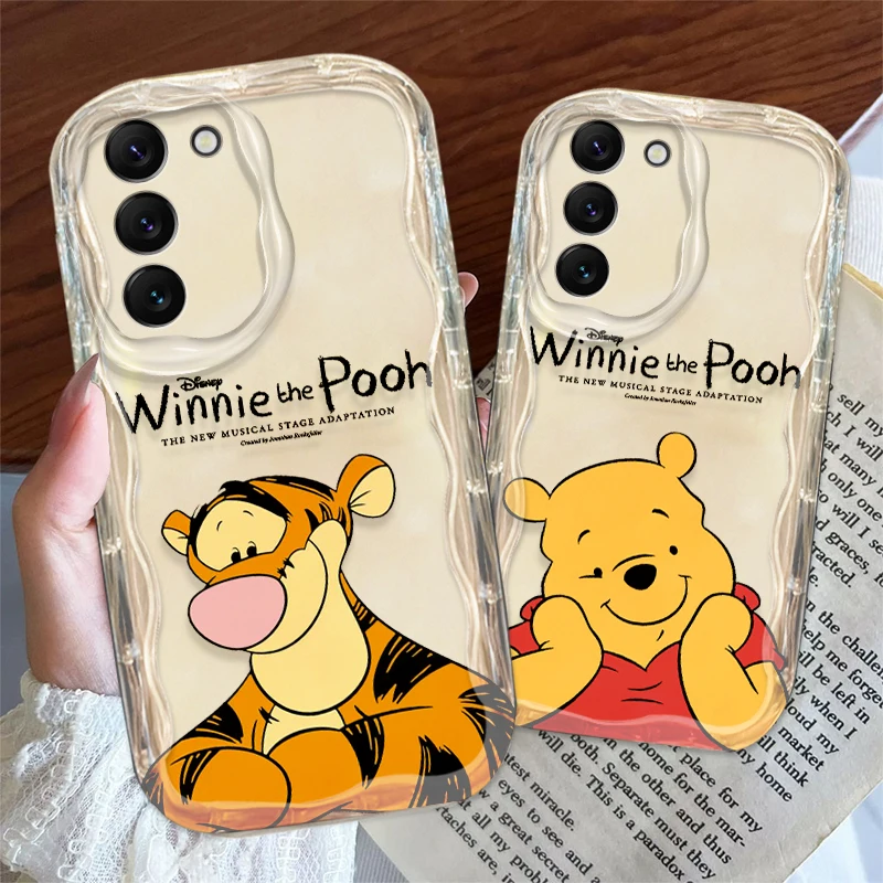 Disney Pooh Bear Cool For Samsung S24 S23 S21 S20 Ultra Plus FE A73 A72 A71 A51 A05S A05 5G Wave Oil Funda Phone Case