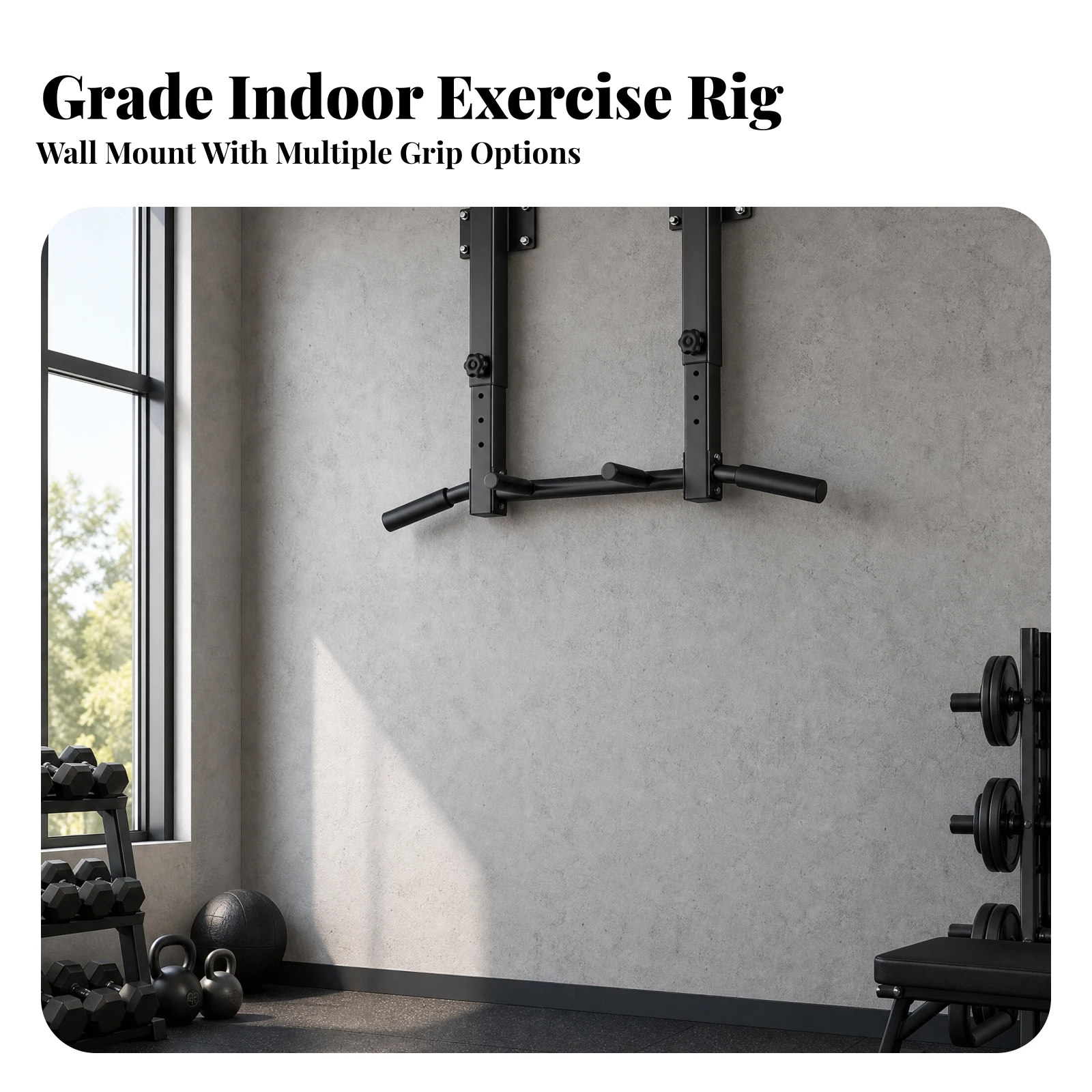 Pull-up Bar with Multiple Grip Positions Space-Saving Adjustable Pull-up Bar Fitness Equipment Easy to Install Wear-Resistant