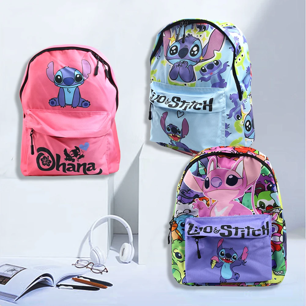 MINISO Kawaii Cute Stitch Rilakkumas Backpack Large Capacity Anime Cartoon Backpack Stylish Student School Bag